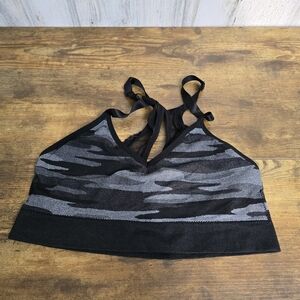 Just Be Black and Gray Sports Bra Womens Plus Size 1X